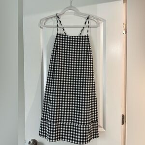 Anthropologie Maeve Black and White Gingham apron style Dress NWT!
